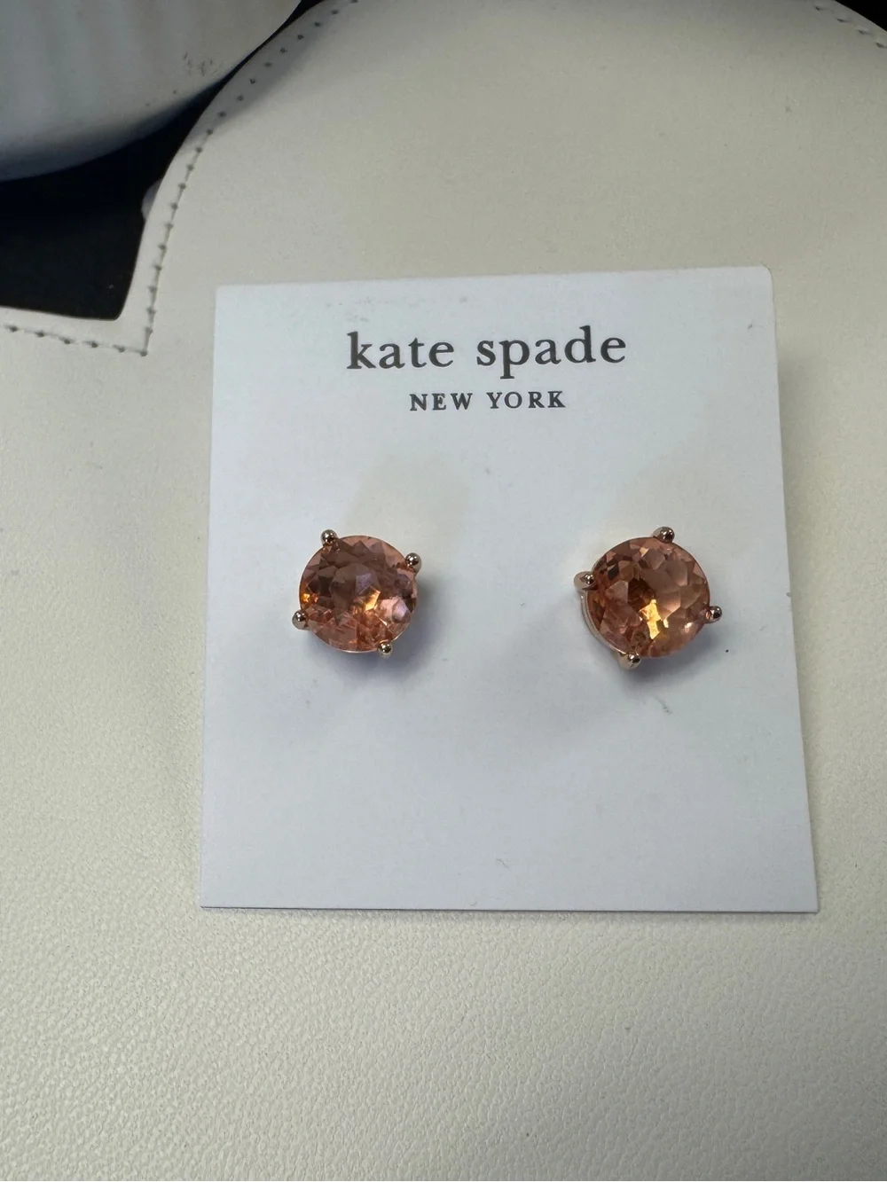 Stunning Kate Spade New York Peach Crystal Stud Earrings
